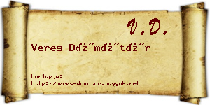 Veres Dömötör névjegykártya